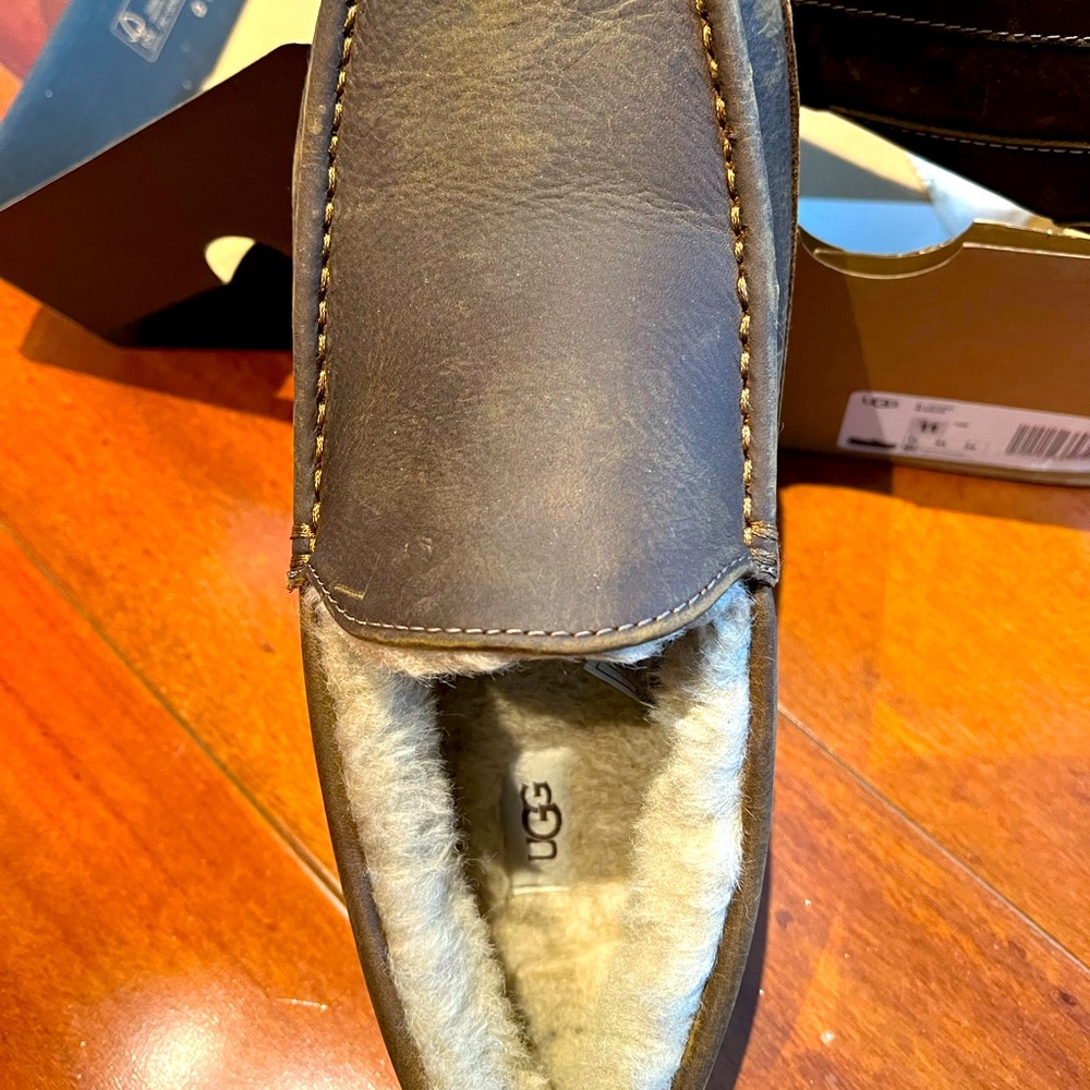 UGG men’s leather slippers . Size 11